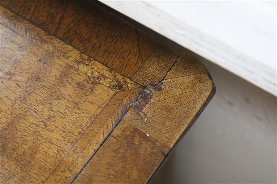 An 18th century walnut chest of three long and two short drawers W.87cm